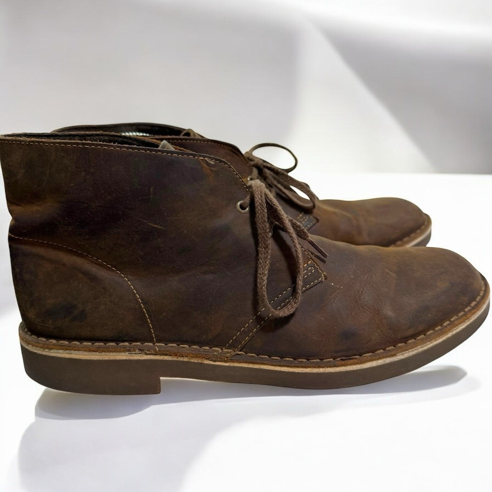 Clarks Bushacre 2 Beeswax Brown Leather Lace Up Chukka Boot Mens Sz 10 - Picture 11 of 12